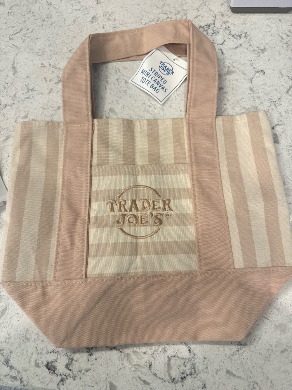 NWT Trader Joe’s Striped Mini Canvas Tote Bag